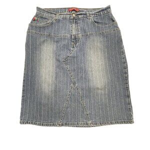 LONDON BLUE VIGOSS JEANS Denim Jean Skirt Women's Size 8 A-Line Distressed Short